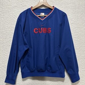 Vintage Nike CHICAGO CUBS Blue Pullover Windbreaker Youth Size L (12/14)
